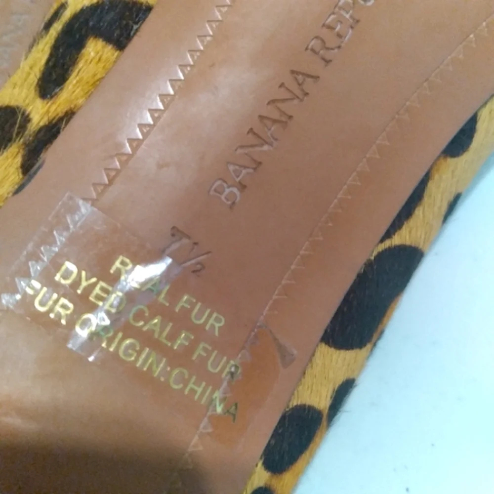 Banana Republic Leopard Print Calf Hair‎ Kitten Heel Pumps 7.5